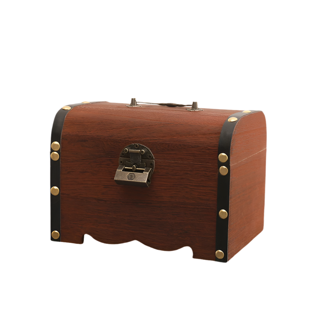 Wooden Treasure Chest Piggy Bank