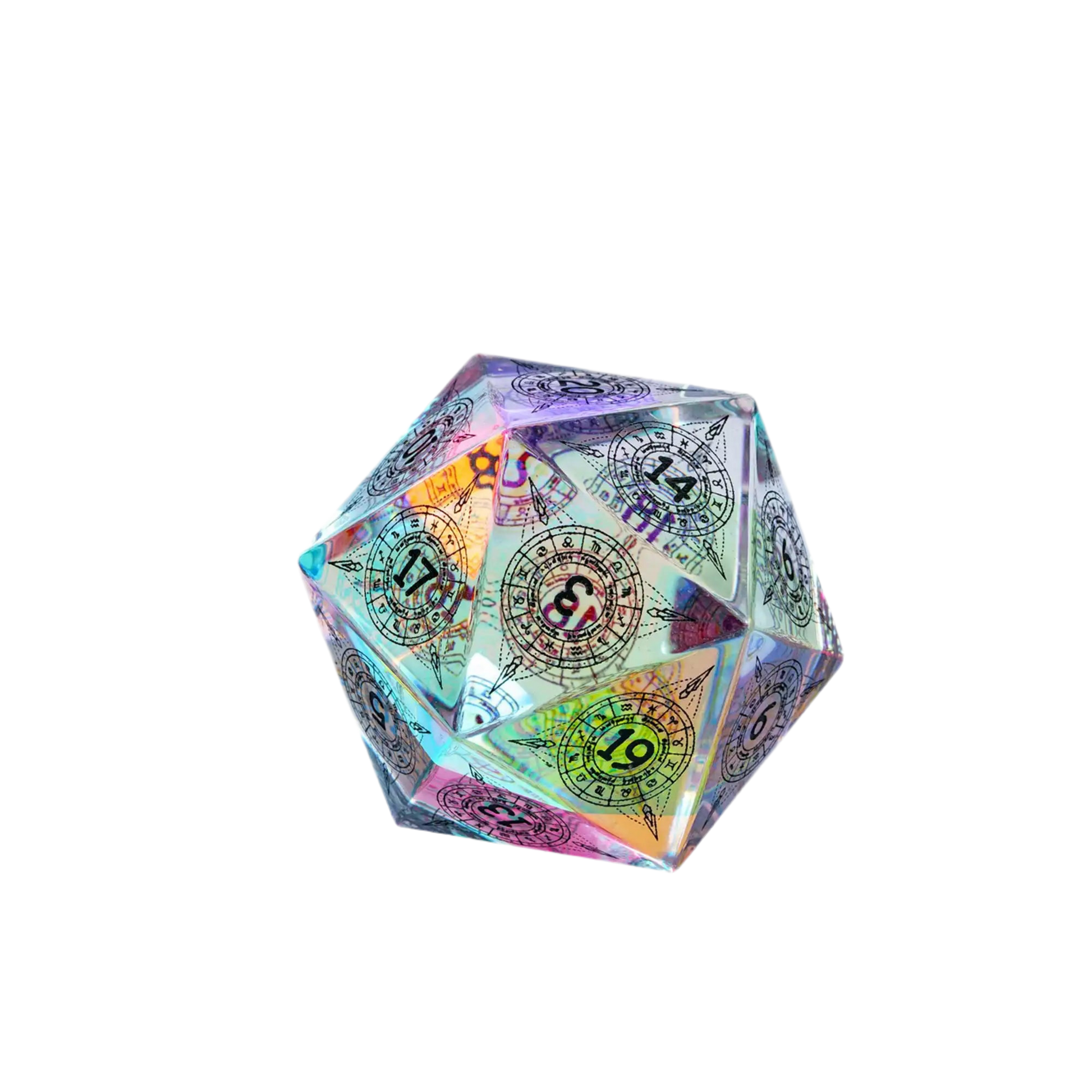 D20 Dice Colored Stone (30MM) - What The Funk