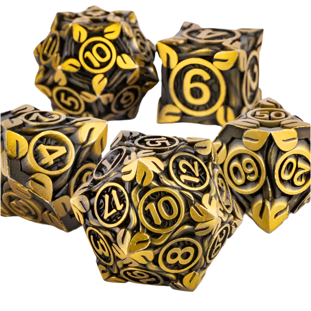 Metal Leaf Dice Set