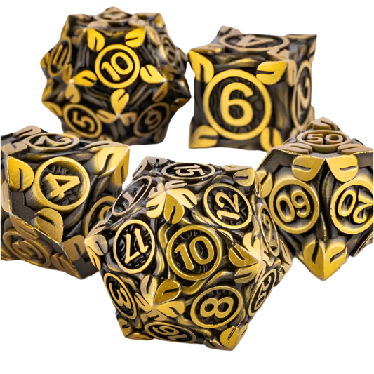 Metal Leaf Dice Set