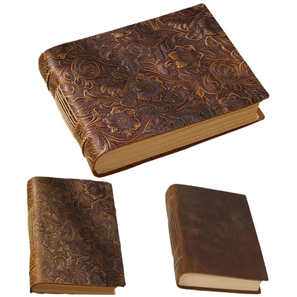 Handmade Embossed Leather Blank Books