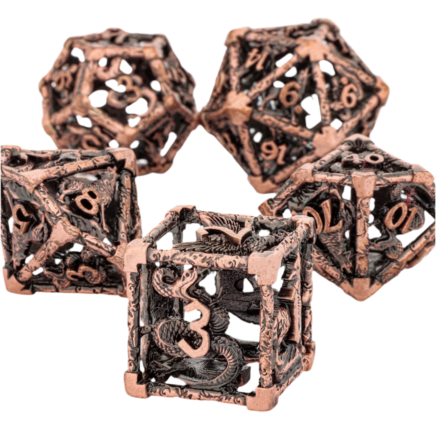 Metal Wolf & Snake Dice Set