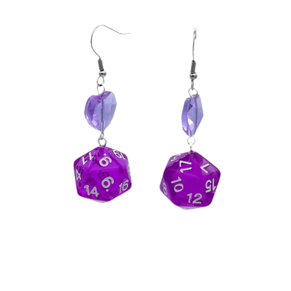 D20 Dice Love Heart Drop Earrings - What The Funk