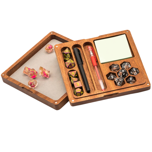 2 in 1 Wooden Dice Case & Dice Tray, High Quality