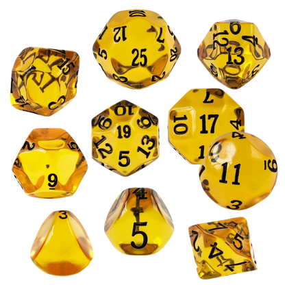 Odd Numbered Polyhedral Dice Set D3-D25