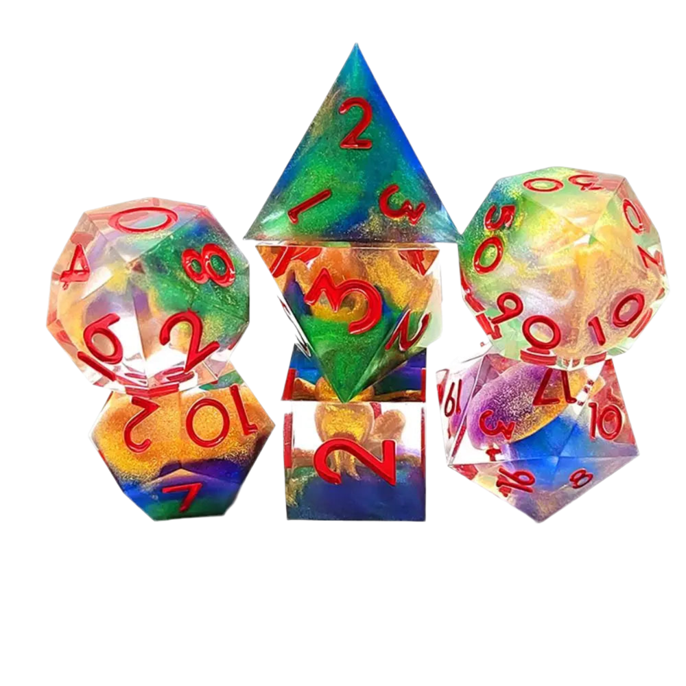 Sharp Edge Colorful Dice Set