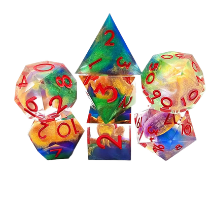 Sharp Edge Colorful Dice Set