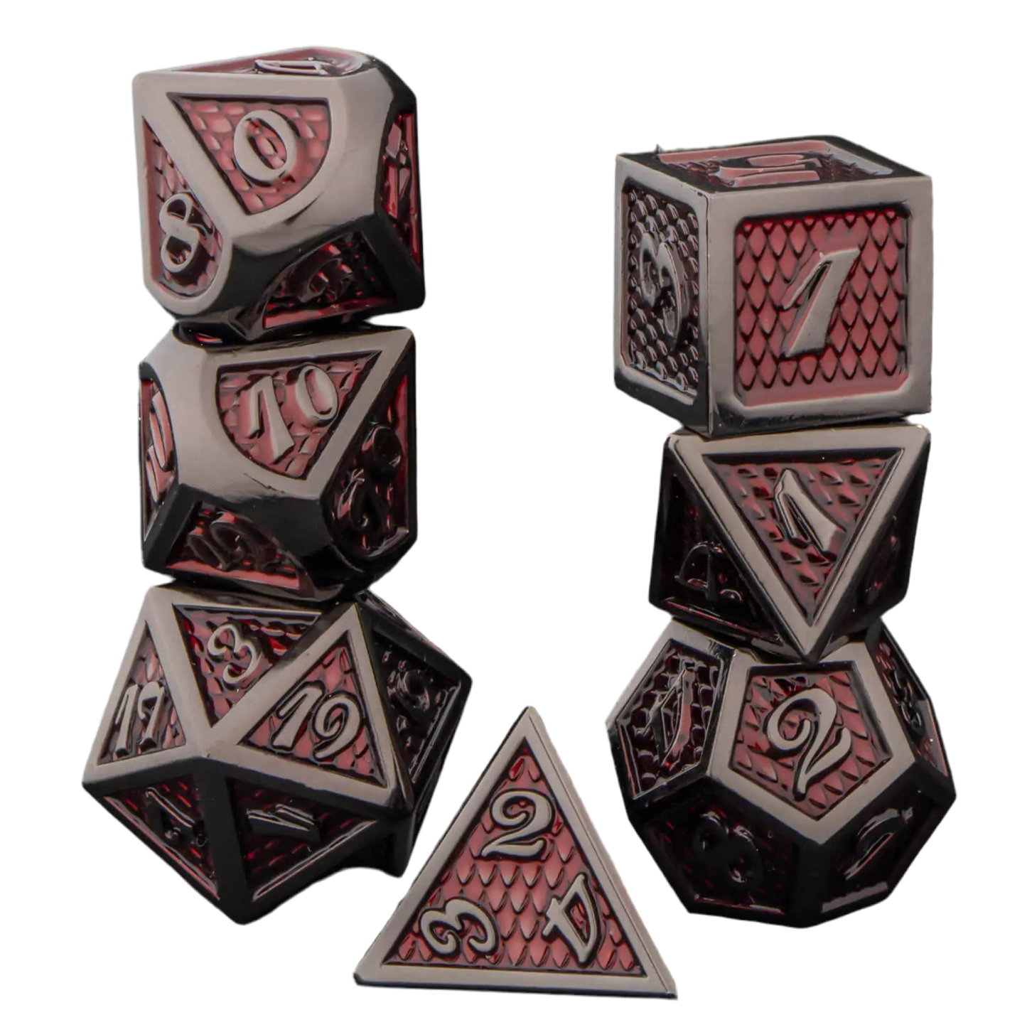 Metal Dragon Scale Dice Set