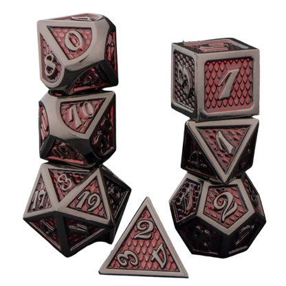 Metal Dragon Scale Dice Set