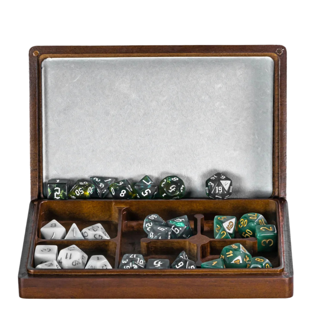 2 in 1 Rectangle Wooden Dice Case & Dice Tray