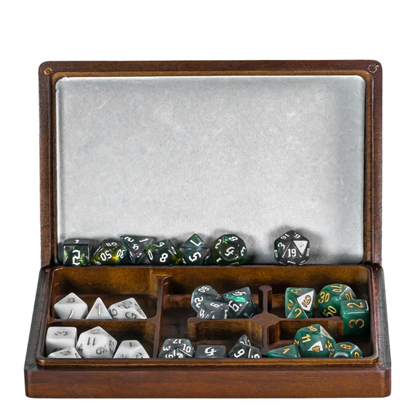 2 in 1 Rectangle Wooden Dice Case & Dice Tray