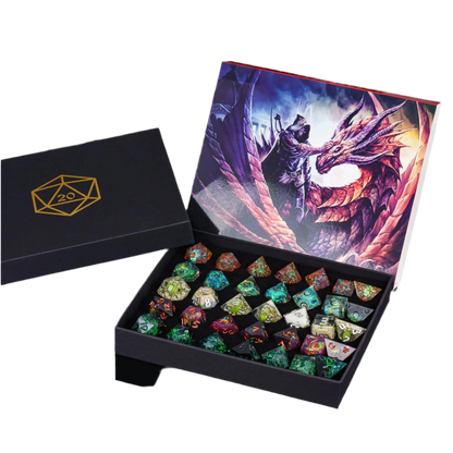 Random Sharp Edge Dice Sets Box (5Sets/35Pcs)