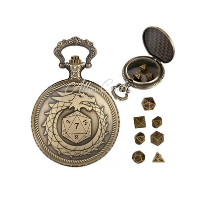 Pocket Watch Dice w/ Mini Metal Dice - What The Funk