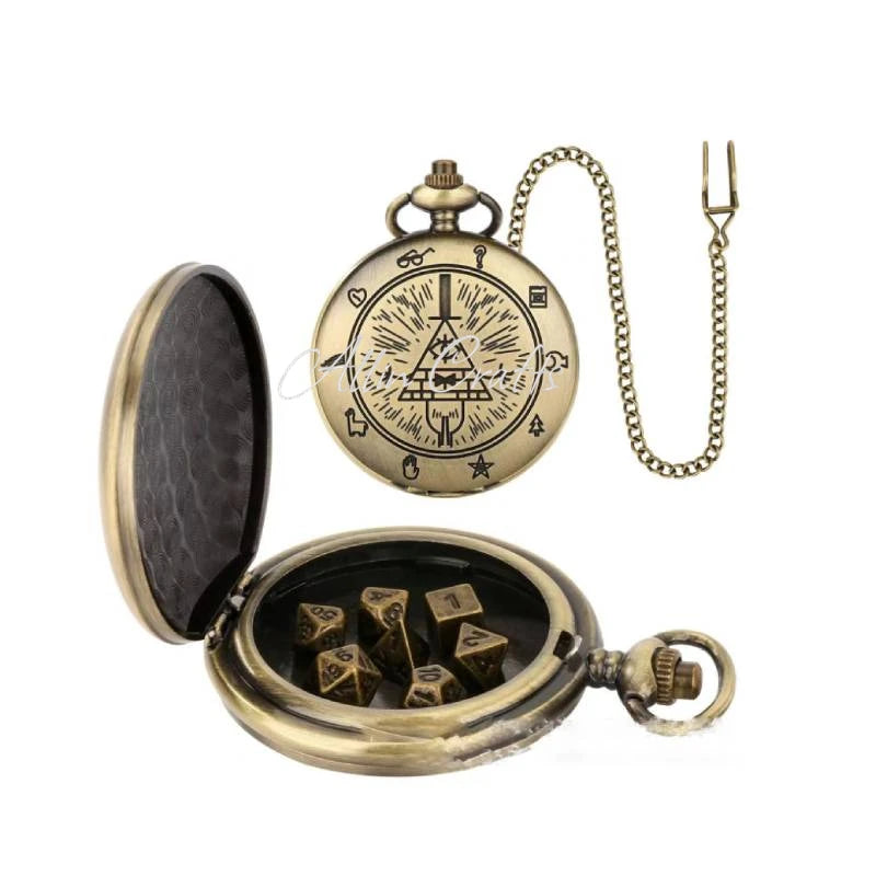 Pocket Watch Dice w/ Mini Metal Dice - What The Funk