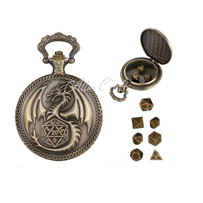 Pocket Watch Dice w/ Mini Metal Dice - What The Funk