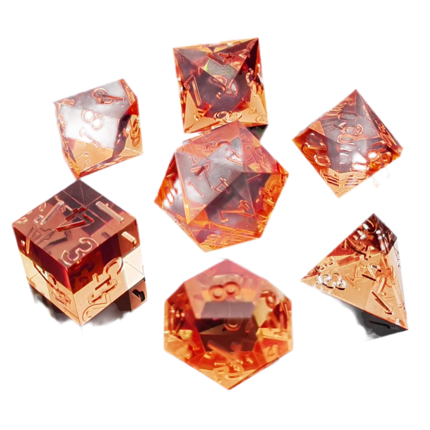 Sharp Edge Crystal Clear (Unpainted) Dice Set