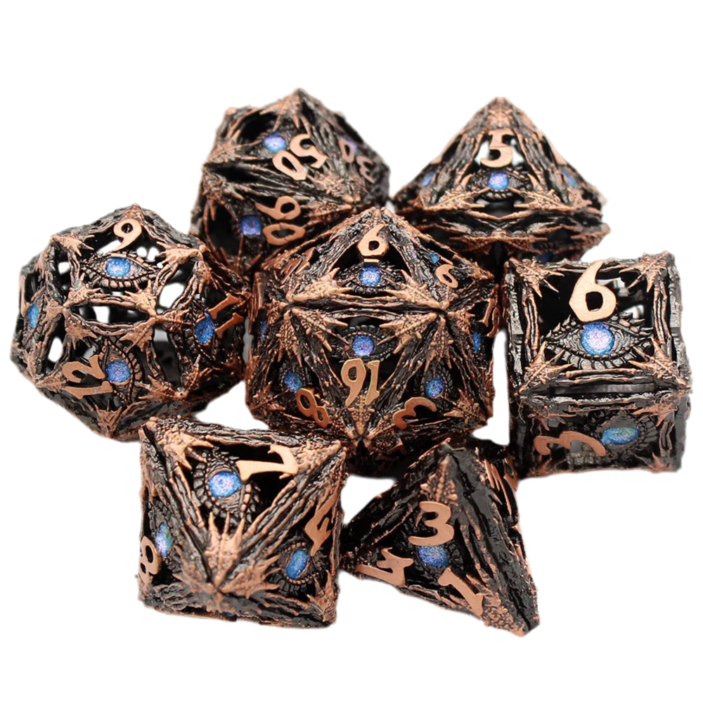 Hollow Metal Dragon Eye Dice Set