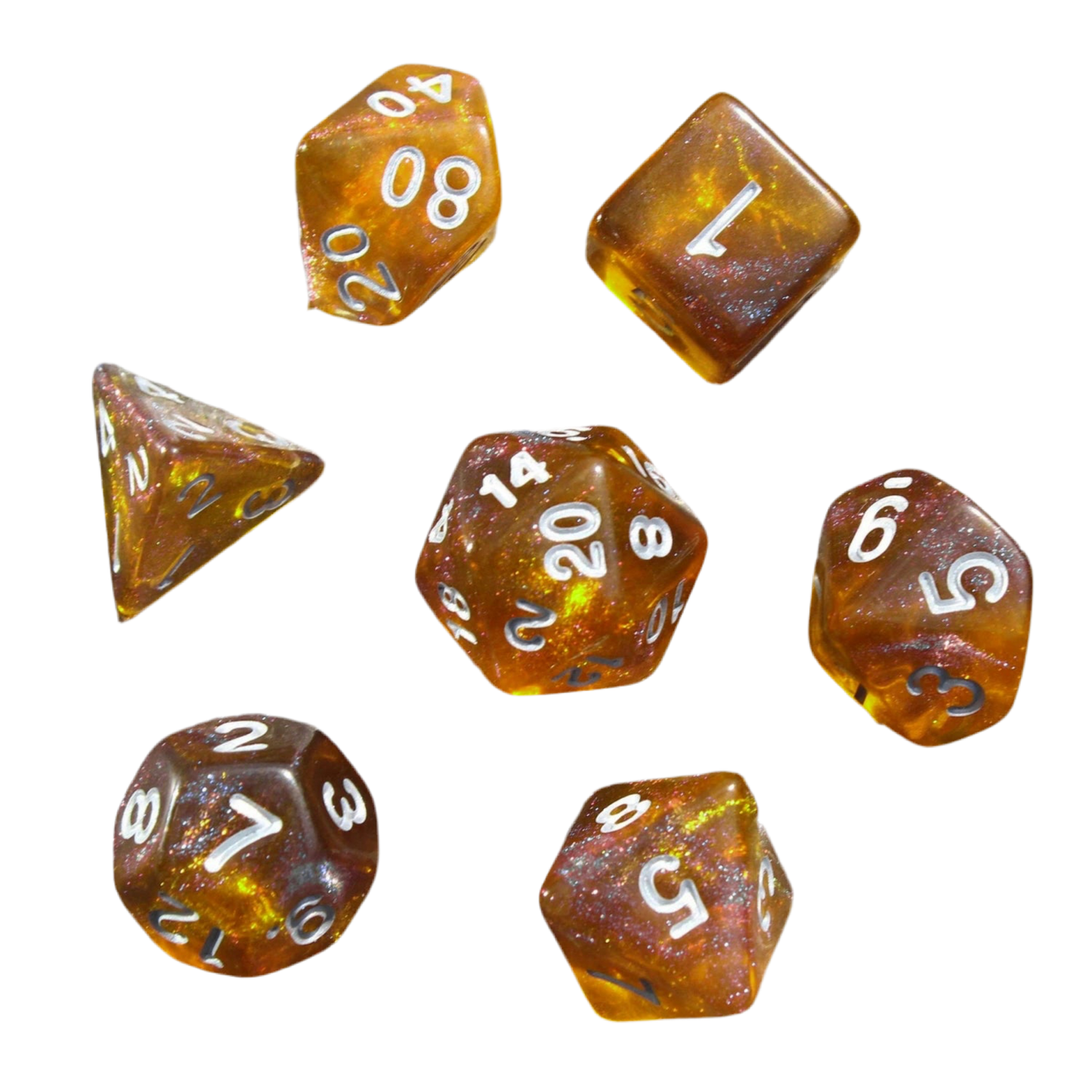 Yellow Galaxy Starry Sky Dice Set