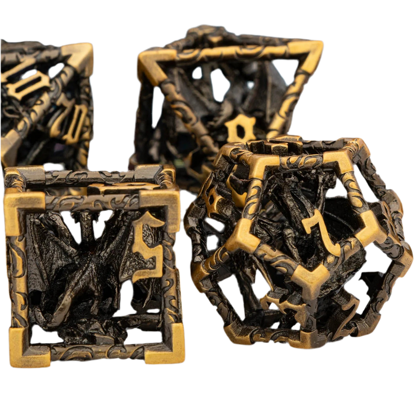 Hollow Metal Tiamat Dice Set