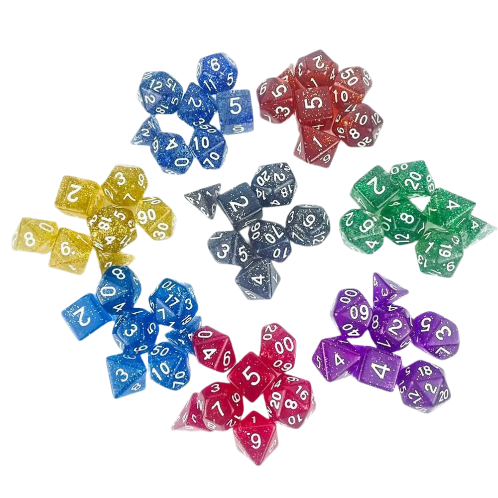 Glittery Translucent Dice Set