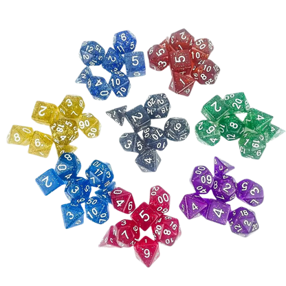 Glittery Translucent Dice Set