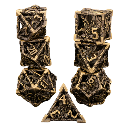 Hollow Metal Eagle Dice Set