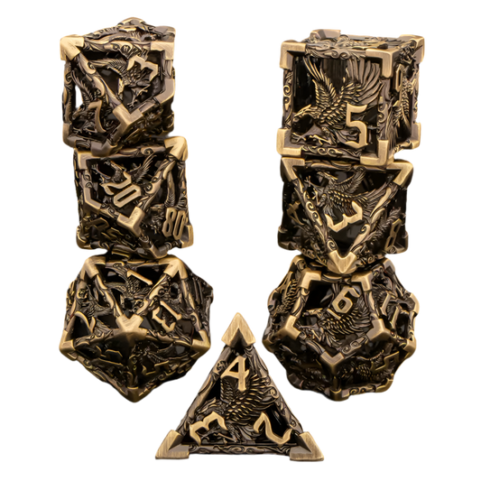 Hollow Metal Eagle Dice Set