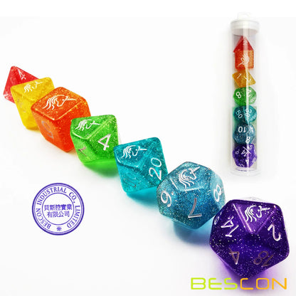 Unicorn Rainbow Sparkle Dice Set - What The Funk