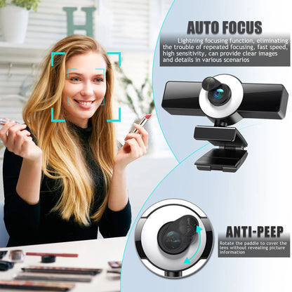 Web Cam Autofocus With Microphone 8k/4k/2k/1080p HD USB - What The Funk