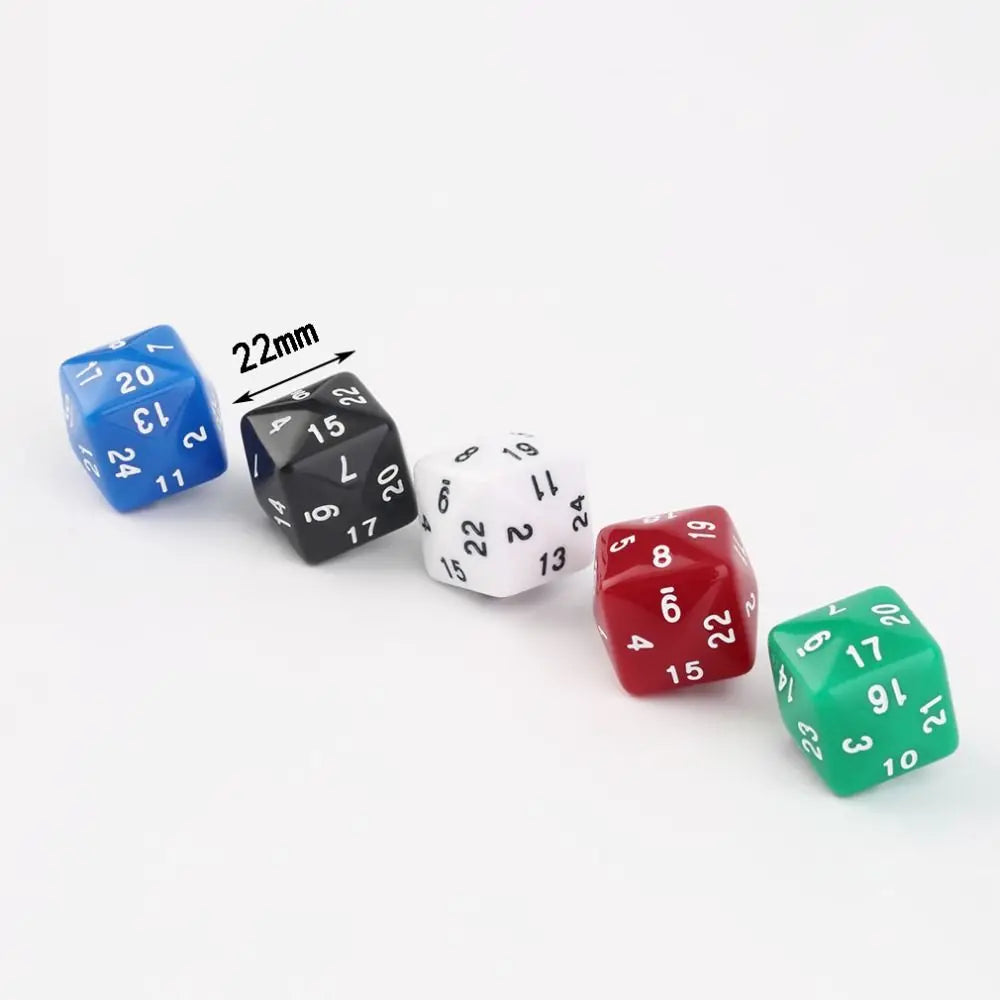 Twenty-Four Sided Dice Set (D24) with Pouch 5pcs - What The Funk