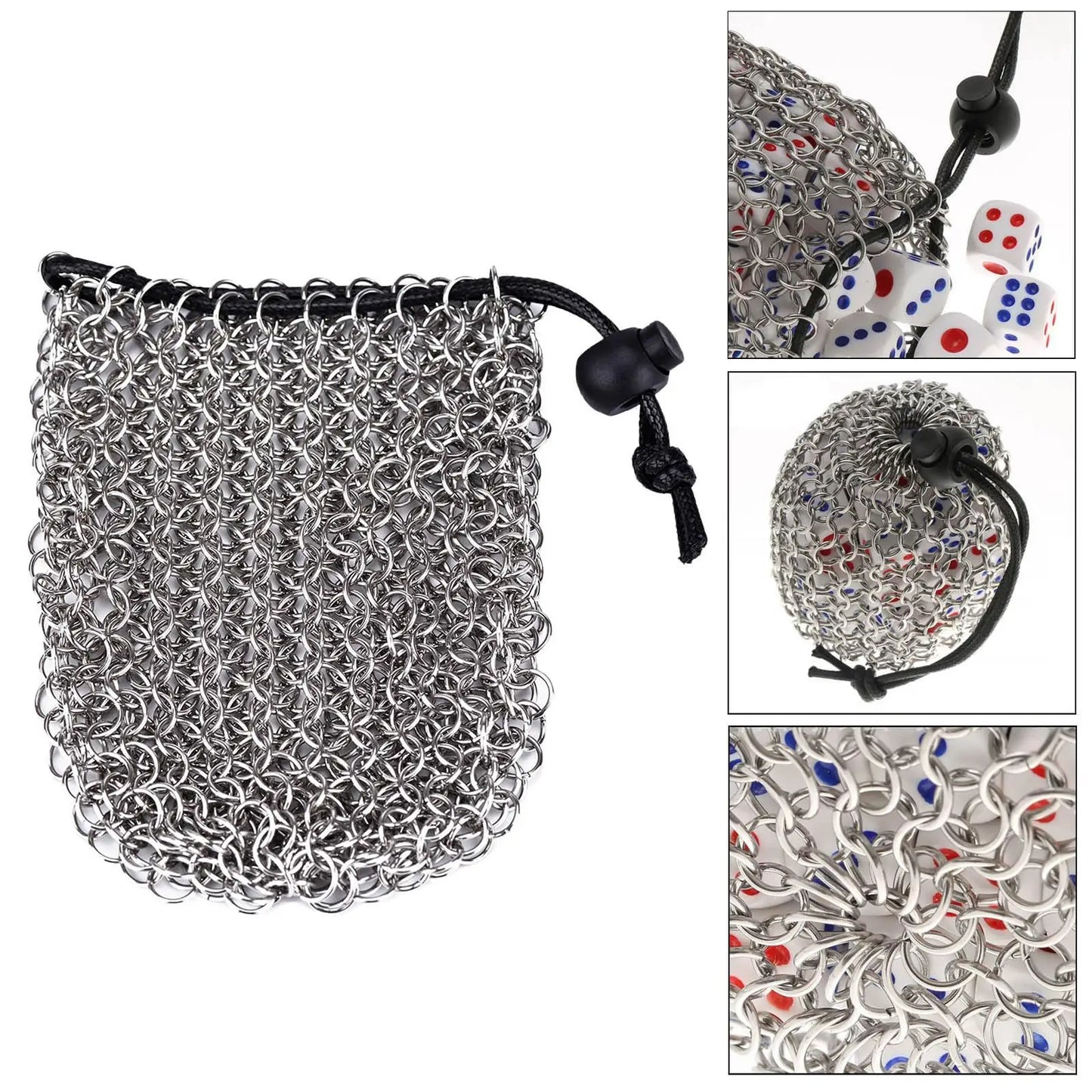 Chainmail Dice Bag - What The Funk