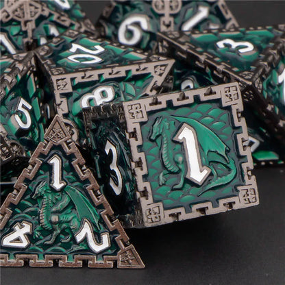 Metal Dragon Emblem Scale Dice Set - What The Funk