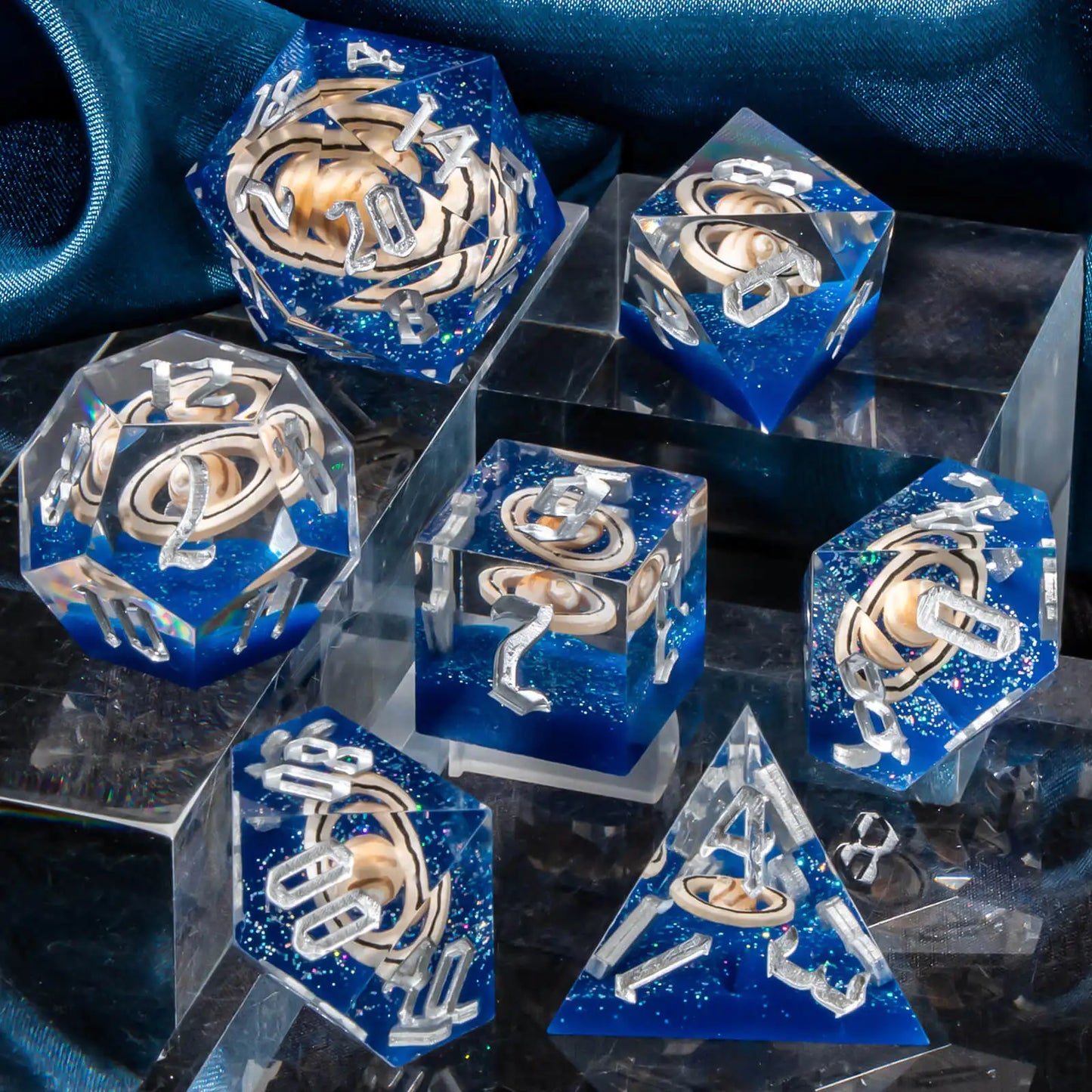 Sharp Edge Planetary Rings Dice Set