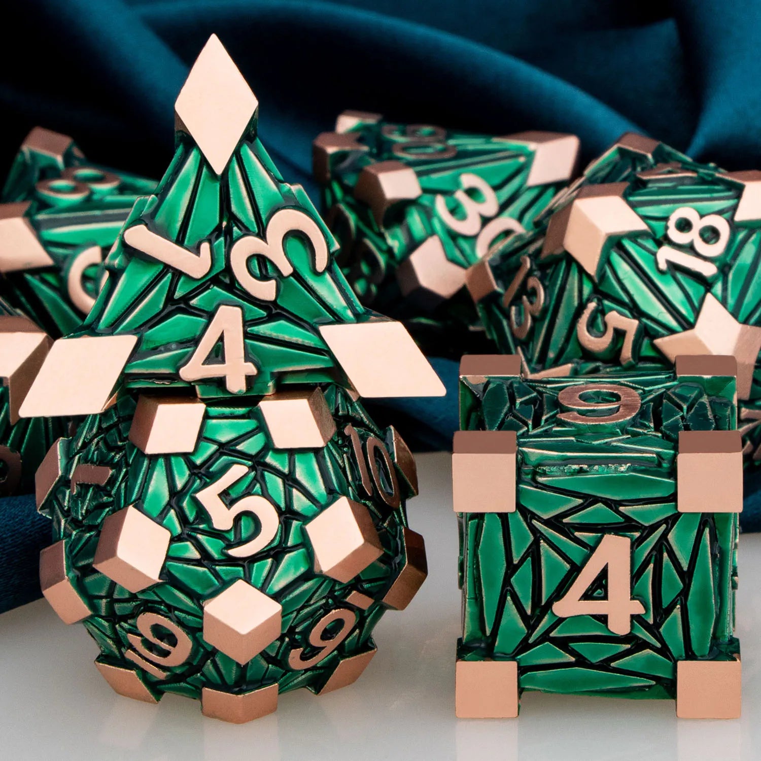 Metal Unique Borders Dice Set - What The Funk