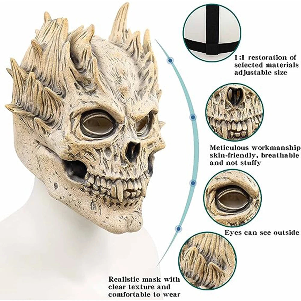 Full Head Demon Skull Mask