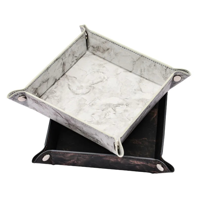 Marble Design Leather Dice Tray