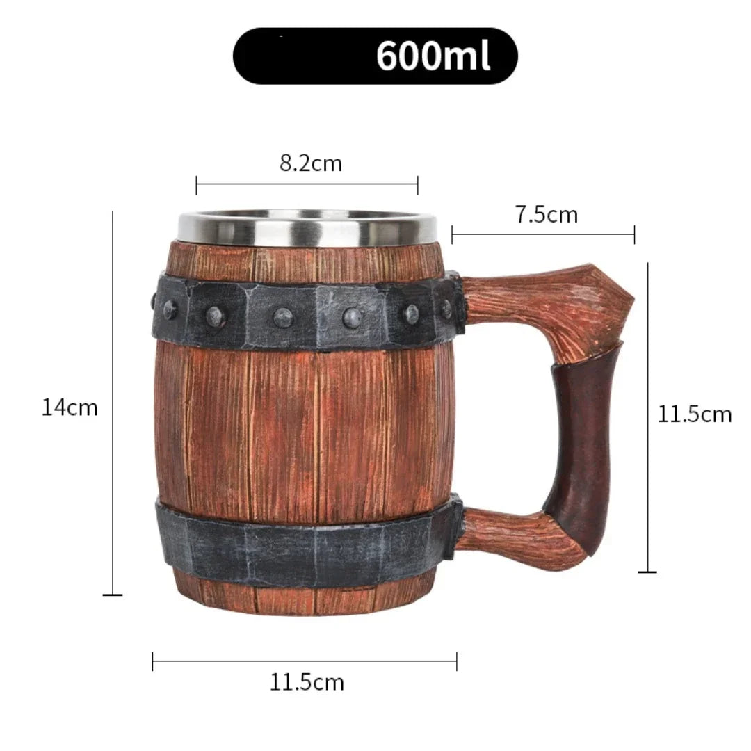 Viking Wood Style Beer Mug - What The Funk