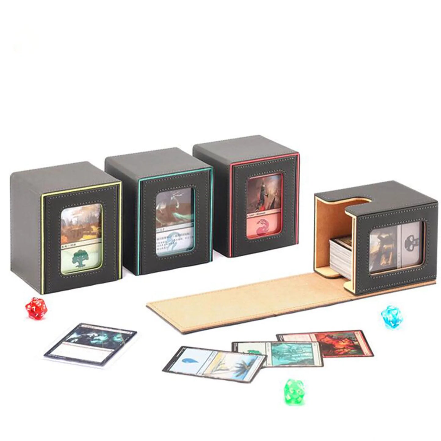 Trading Card Deck Box Magnetic Closure Protection Transparent Window Design - What The Funk