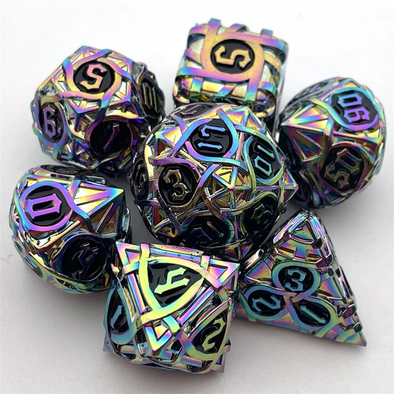 Metal Maze Pattern Dices Set - What The Funk