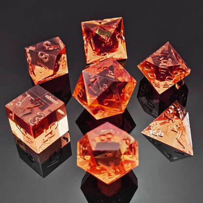 Sharp Edge Crystal Clear (Unpainted) Dice Set - What The Funk