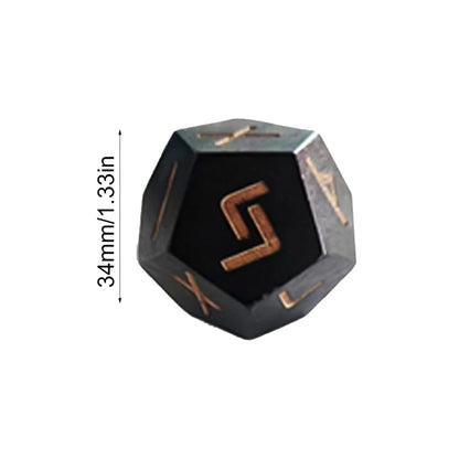 Dodecahedron Wooden Rune Dice (2 pieces) - What The Funk