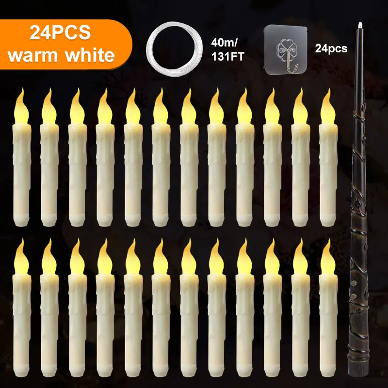 Floating LED Candles with Magic Wand Remote 12/24/36 Pcs - What The Funk