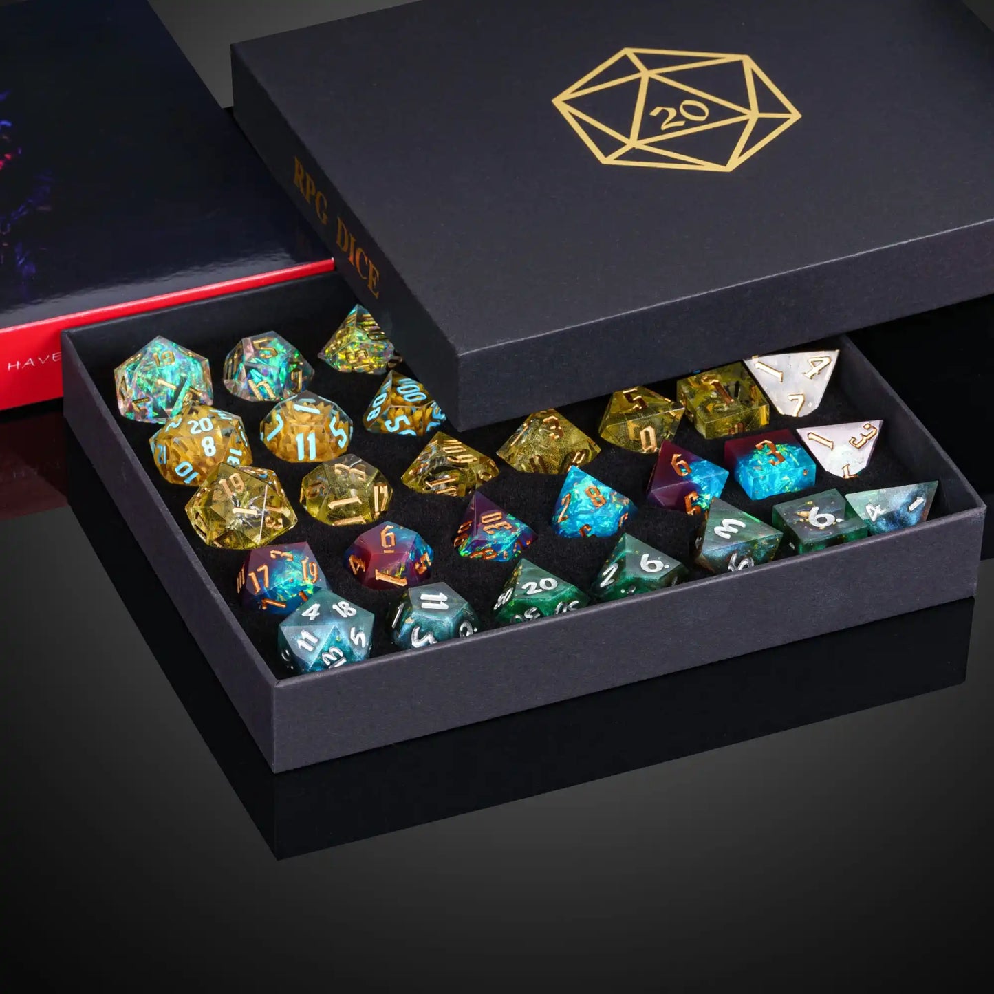 Random Sharp Edge Dice Sets Box (5Sets/35Pcs) - What The Funk