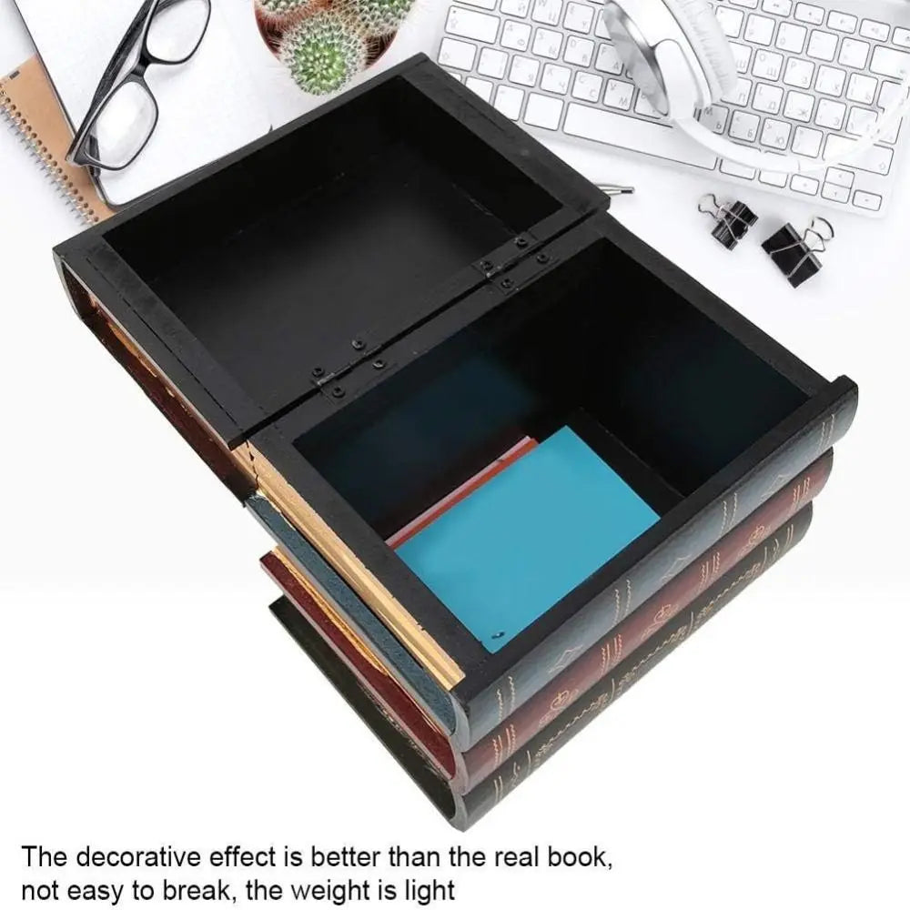 Wooden Book Stack Security Storage Box - What The Funk