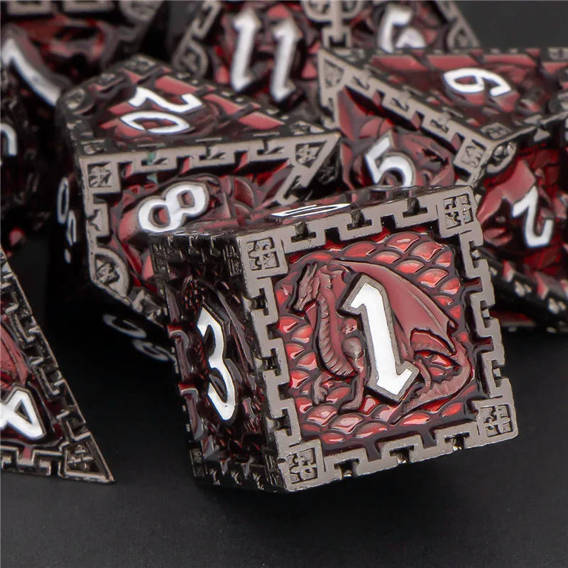 Metal Dragon Emblem Scale Dice Set - What The Funk