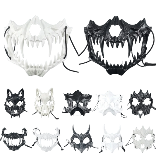 Dragon God Skeleton Half Face Mask