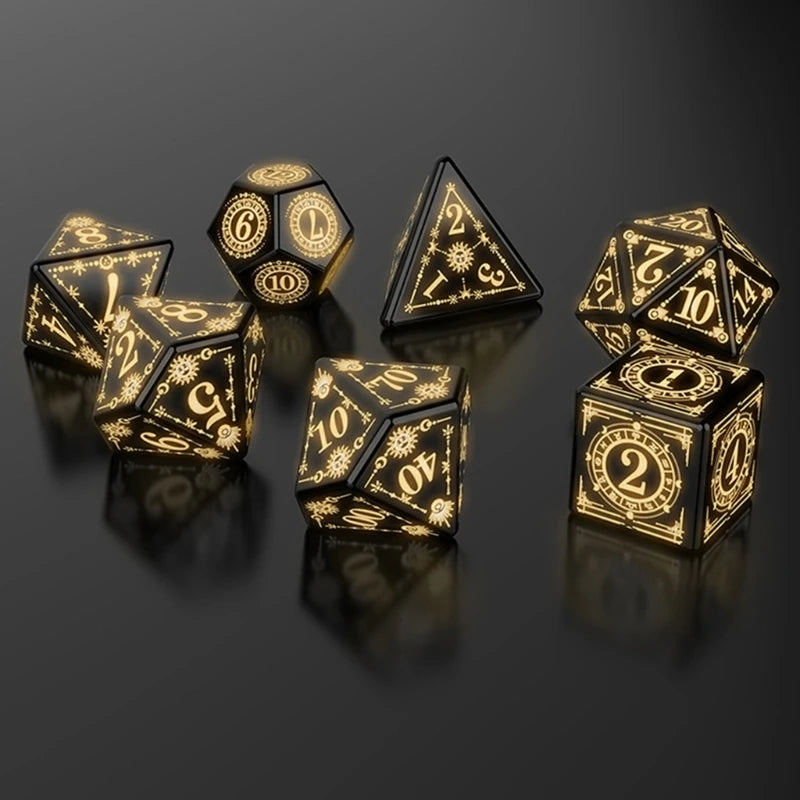 Glowing Polyhedral Dices with Charging Box - What The Funk