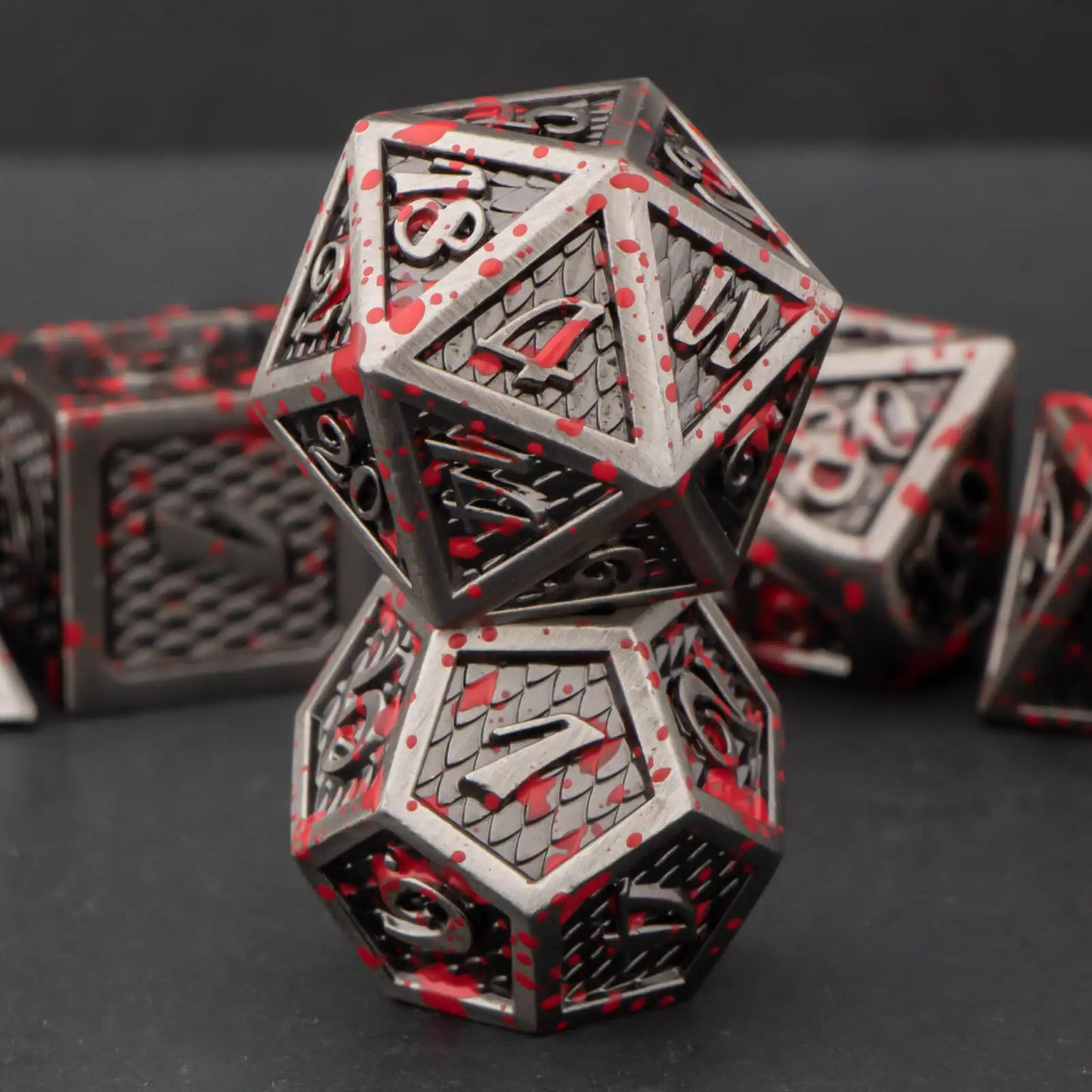 Metal Dragon Scale Dice Set - What The Funk