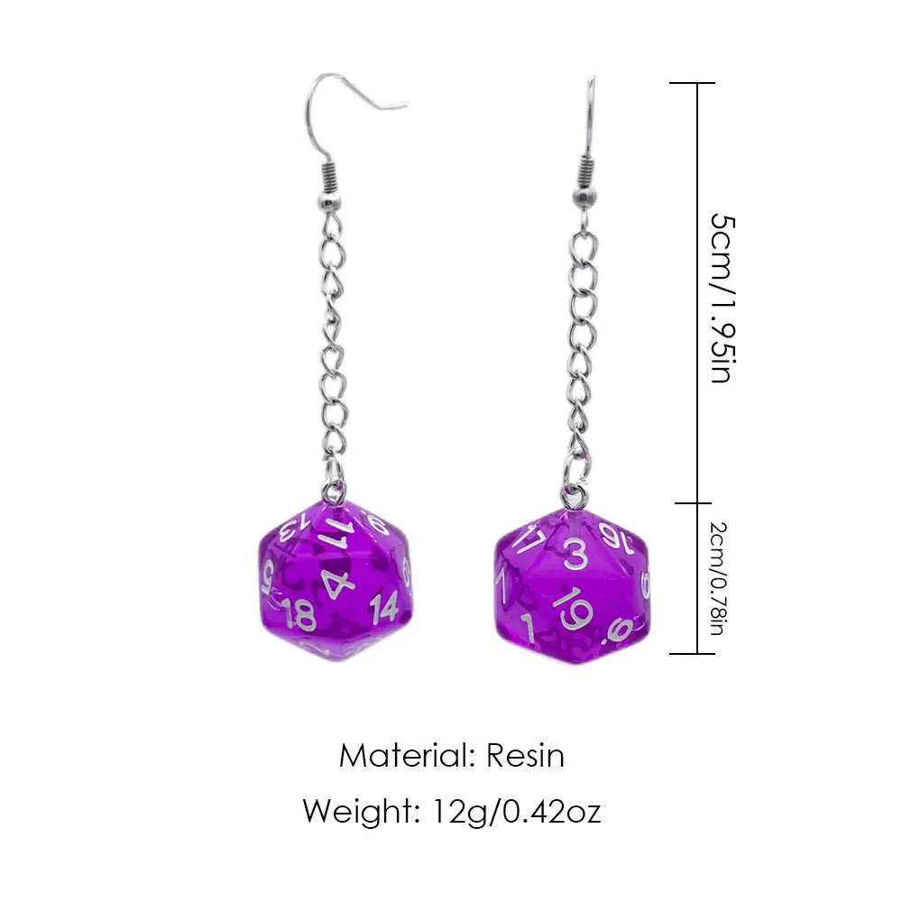 D20 Dice Love Heart Drop Earrings - What The Funk