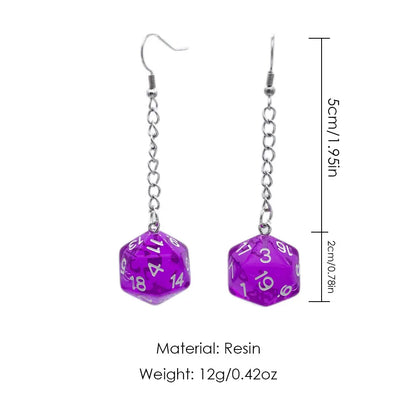 D20 Dice Love Heart Drop Earrings - What The Funk